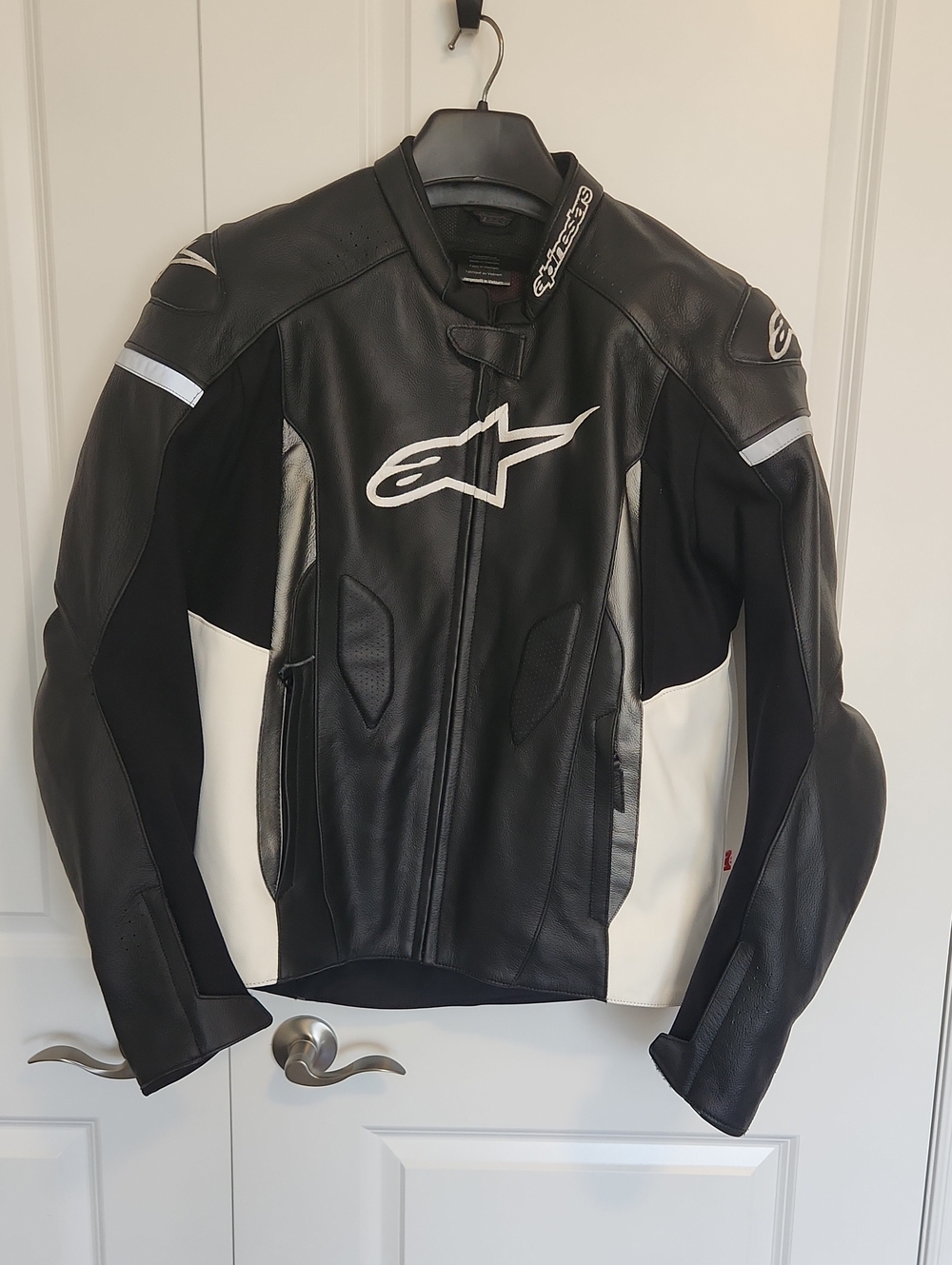 Alpinestars Black White & Gray Leather Racing Jacket